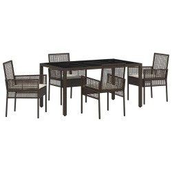 Ensemble de salle à manger pour jardin 5 pcs Marron polyrotin 516087516087