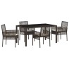 Ensemble de salle à manger pour jardin 5 pcs Marron polyrotin 516087516087