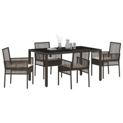Ensemble de salle à manger pour jardin 5 pcs Marron polyrotin 516087516087