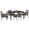 Ensemble de salle à manger pour jardin 5 pcs Marron polyrotin 516087516087