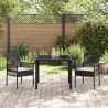 Ensemble de salle à manger pour jardin 3 pcs Noir polyrotin 516089516089