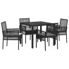 Ensemble de salle à manger pour jardin 5 pcs Noir polyrotin 516090516090