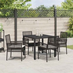 Ensemble de salle à manger pour jardin 5 pcs Noir polyrotin 516090516090