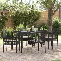 Ensemble de salle à manger pour jardin 5 pcs Noir polyrotin 516091516091