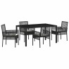Ensemble de salle à manger pour jardin 5 pcs Noir polyrotin 516091516091