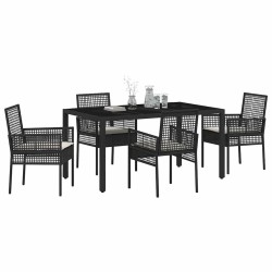 Ensemble de salle à manger pour jardin 5 pcs Noir polyrotin 516091516091