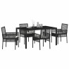 Ensemble de salle à manger pour jardin 5 pcs Noir polyrotin 516091516091