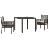 Ensemble de salle à manger pour jardin 3 pcs Marron polyrotin 516092516092