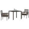 Ensemble de salle à manger pour jardin 3 pcs Marron polyrotin 516092516092