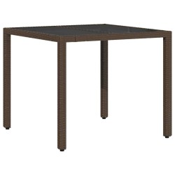 Ensemble de salle à manger pour jardin 3 pcs Marron polyrotin 516092516092