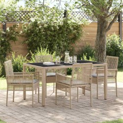 Ensemble de salle à manger pour jardin 5 pcs Beige polyrotin 516094516094