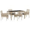 Ensemble de salle à manger pour jardin 5 pcs Beige polyrotin 516094516094