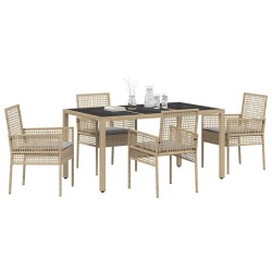 Ensemble de salle à manger pour jardin 5 pcs Beige polyrotin 516094516094