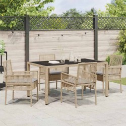 Ensemble de salle à manger pour jardin 5 pcs Beige polyrotin 516094516094