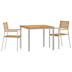 Ensemble de salle à manger pour jardin 3 pcs Marron 516095516095