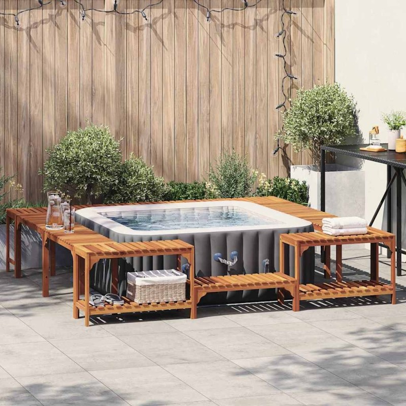 Entourage de bain à remous Marron 255 x 255 x 55,5 cm 516096516096
