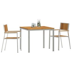 Ensemble de repas extérieur 3 pcs Marron Bois d'Acacia Massif 516100516100