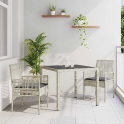 Ensemble de salle à manger pour jardin 3 pcs Gris clair 516104516104