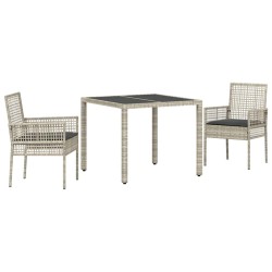 Ensemble de salle à manger pour jardin 3 pcs Gris clair 516104516104