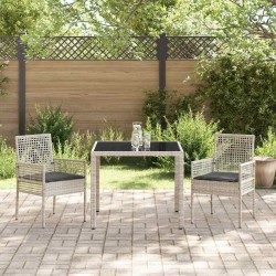 Ensemble de salle à manger pour jardin 3 pcs Gris clair 516104516104