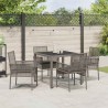 Ensemble de salle à manger pour jardin 5 pcs Gris polyrotin 516105516105