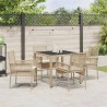Ensemble de salle à manger pour jardin 5 pcs Beige polyrotin 516106516106
