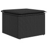 Salon de jardin 6 pcs avec coussins noir résine tressée acacia 516107516107
