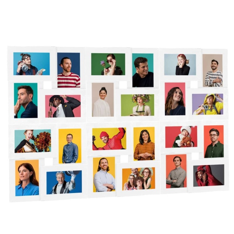 Collage de cadres photo de photo 24x(10x15 cm) Blanc MDF 516108516108