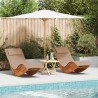 Transat avec coussin 2 pcs Marron Bois d'Acacia Massif 516113516113