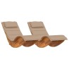 Transat avec coussin 2 pcs Marron Bois d'Acacia Massif 516113516113