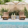 Transat avec coussin 2 pcs Marron Bois d'Acacia Massif 516113516113