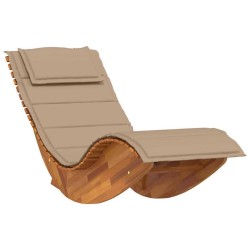 Transat avec coussin 2 pcs Marron Bois d'Acacia Massif 516113516113