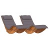 Transat avec coussin 2 pcs Marron Bois d'Acacia Massif 516115516115