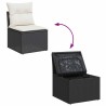 Salon de jardin 6 pcs avec coussins noir résine tressée 516116516116