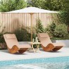 Transat avec coussin 2 pcs Marron Bois d'Acacia Massif 516122516122