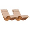Transat avec coussin 2 pcs Marron Bois d'Acacia Massif 516122516122