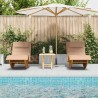 Transat avec coussin 2 pcs Marron Bois d'Acacia Massif 516122516122