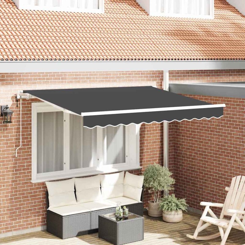 Auvent Rétractable Anthracite 250 x 200 cm tissu 516128516128