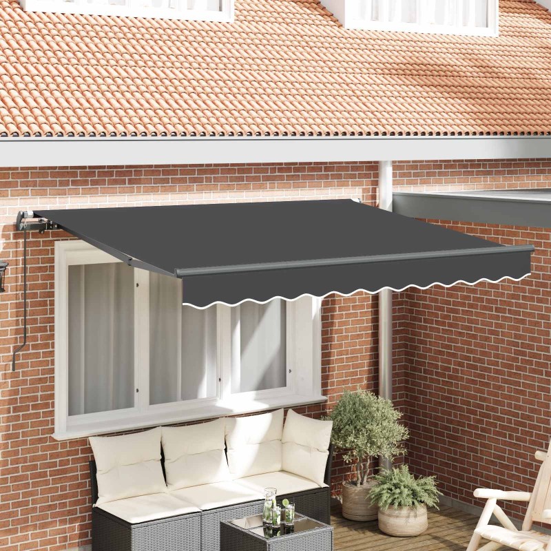 Auvent Rétractable Anthracite 250 x 200 cm tissu 516129516129