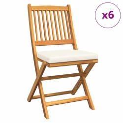 Chaise pliante avec coussin 6 pcs Blanc 49 x 57.5 x 92cm 516136516136