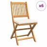 Chaise pliante avec coussin 6 pcs Blanc 49 x 57.5 x 92cm 516136516136