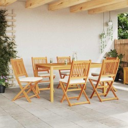 Chaise pliante avec coussin 6 pcs Blanc 49 x 57.5 x 92cm 516136516136