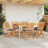 Chaise pliante 6 pcs Gris 49 x 57.5 x 92cm Bois d'acacia massif 516137516137