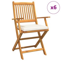 Chaise pliante avec coussin 6 pcs Blanc 49 x 57.5 x 92cm 516138516138