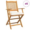Chaise pliante avec coussin 6 pcs Blanc 49 x 57.5 x 92cm 516138516138