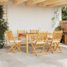 Chaise pliante avec coussin 6 pcs Blanc 49 x 57.5 x 92cm 516138516138