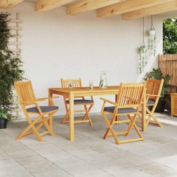 Chaise pliante 4 pcs Gris 49 x 57.5 x 92cm Bois d'acacia massif 516145516145