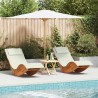Transat avec coussin 2 pcs Marron Bois d'Acacia Massif 516151516151