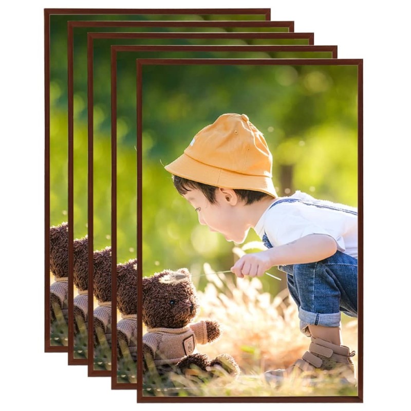 Collage de cadres photo 5 pcs de mur table Bronze 70x90 cm MDF 516163516163