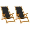 Chaise de plage avec coussin 2 pcs Marron Bois d'Acacia Massif 516168516168